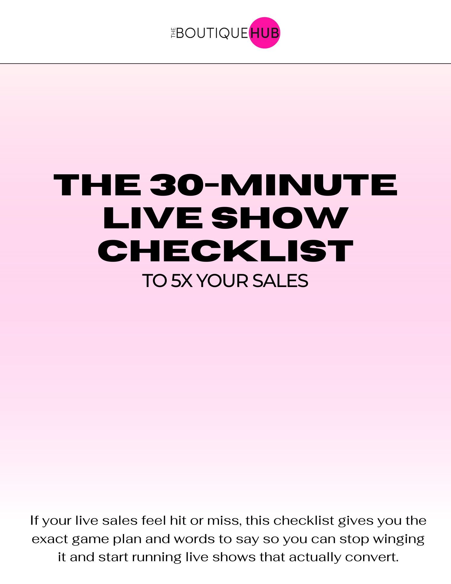 30-Minute Live Show Checklist